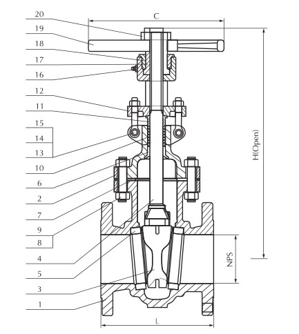 Cast steel gate valve 150Lb
