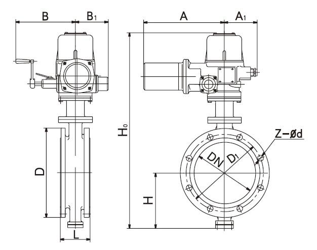 Electrical butterfly valve