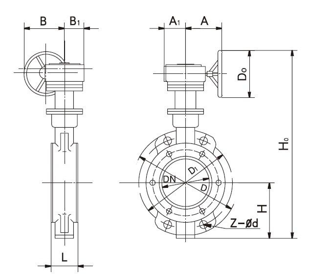 Wafer stainless steel butterfly valve