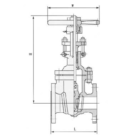 Flanged stainless steel gate valve