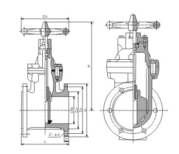 Rubber seat gate valve