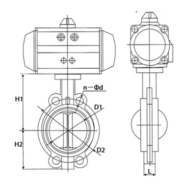 D671X-10 Pneumatic wafer butterfly valve